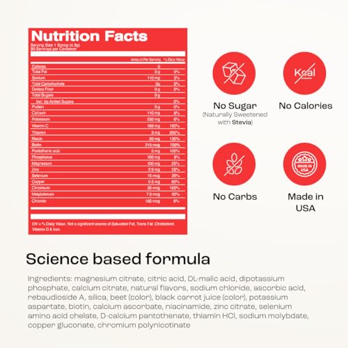 KEY NUTRIENTS Multivitamin Electrolytes Powder No Sugar for Recovery - Refreshing Watermelon Electrolyte Powder - Hydratio...