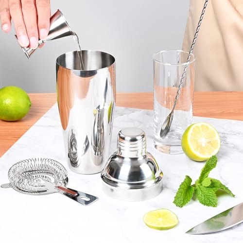 Cocktail Shaker Set, 8-Piece Bar Set, Practical Bartender Kit, Includes Many Bartending Accessories,Great Choice for Home,...