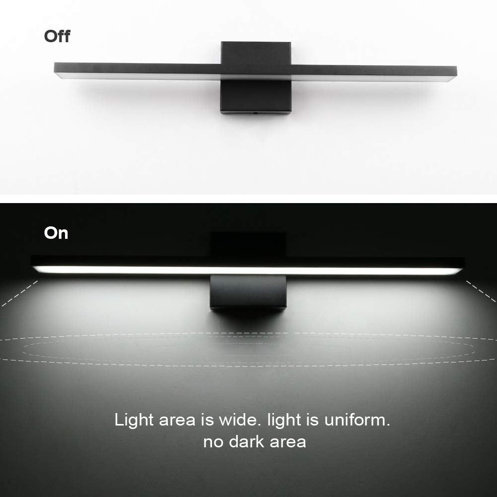 Ralbay 24 Dimmable Led Vanity Light - Frosted Aluminum, Cool White 6000K, Model 1089, Modern Bathroom Lighting Fixture