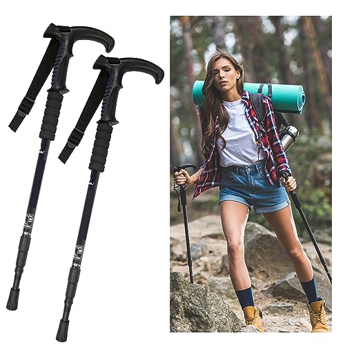 ThreeH Walking Sticks Lightweight Trekking Poles T Anti-Slip Handle Design Adjustable Walking Cane for Travel Hiking Climb...