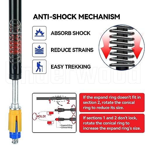 Collapsible Trekking Poles for Hiking 4 Pack - Adjustable Aluminum Hiking Poles, Lightweight Nordic Walking Sticks for Wom...