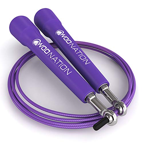 WOD Nation Adjustable Speed Jump Rope For Men, Women & Children - Blazing Fast Fitness Skipping Rope Perfect for Boxing, M...