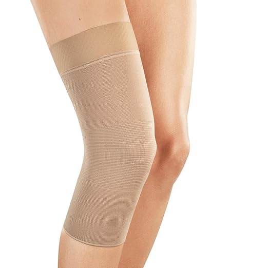 medi Seamless Knit Knee Support Compression Sleeve w/Band Beige LG