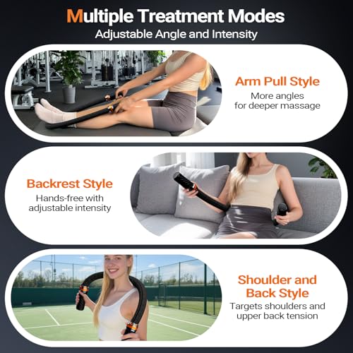 HYAKO S1 3D Flexible Pro Back Massage Rope - Handheld Vibration Therapy Massager & Hands-Free for Lower Back Pain Relief, ...