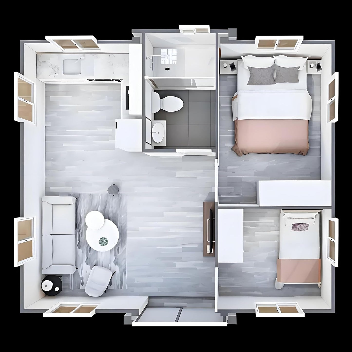 Portable Tiny House 20FT/40FT – Expandable Foldable Prefab Home with 1-3 Bedrooms, Full Bathroom & Kitchen | Modular Container House for Living, Office, or Small Shop