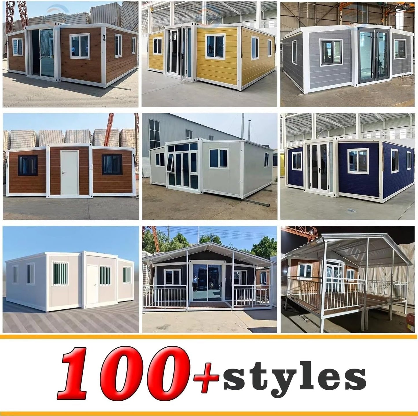 20FT Prefab Tiny Home for Sale Modern Modular Home Expandable Container House with 2 Bedrooms 1 Bathroom Customizable Prefabricated Tiny House for Living Office or Remote Areas