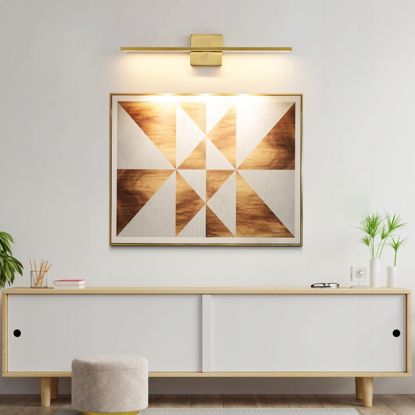 CCYCOL Gold Bathroom Light Fixtures Over Mirror 24 inch 18W LED Vanity Lights for Bathroom Modern Bath Sconces Wall Lighting 3500K Warm Light for Paintings