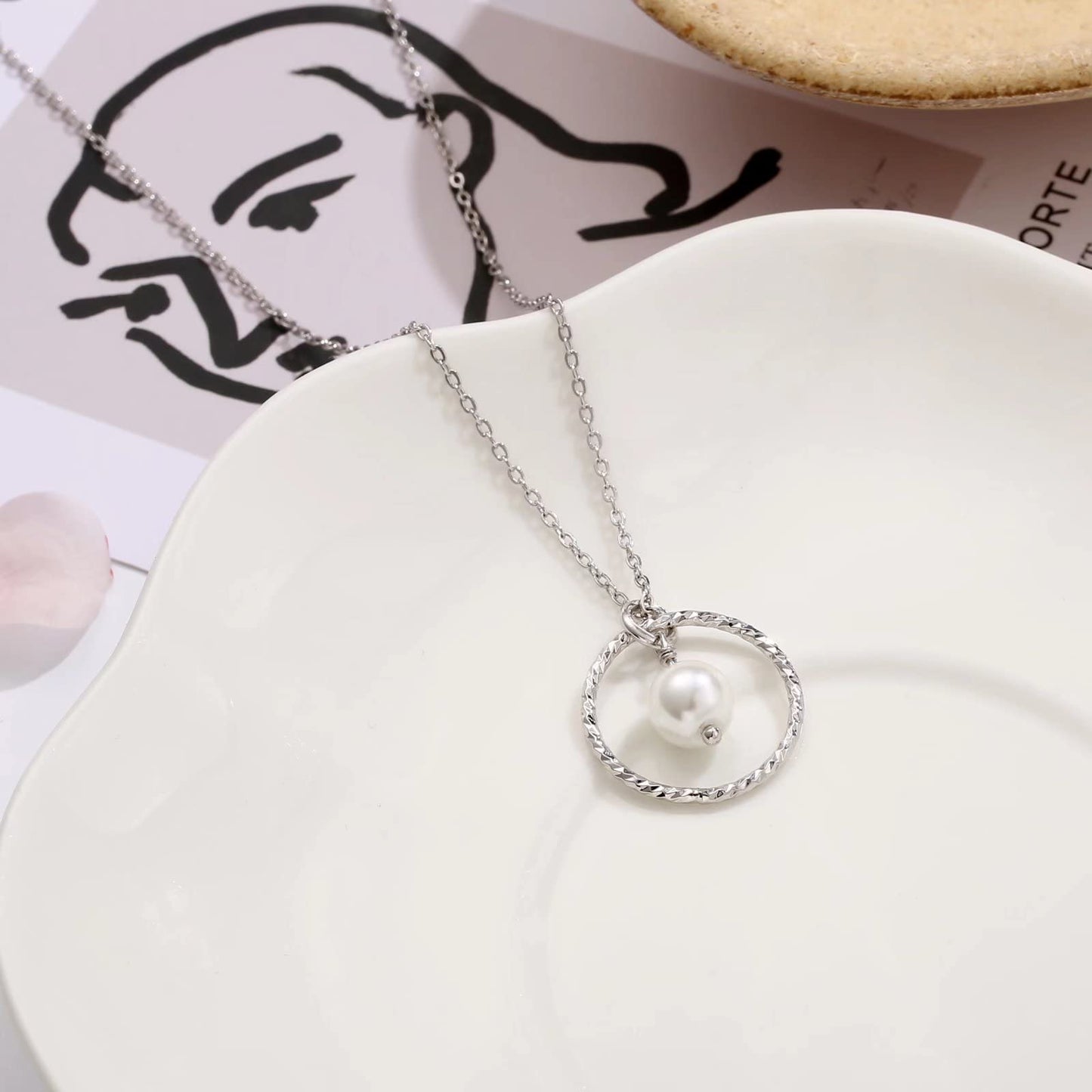 IEFLIFE Grandma's Infinity Pearl Necklace - Granddaughter Gift, Thank You Jewelry for Grandma