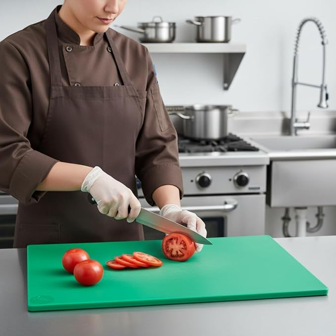 TrueCraftware- 24" X 18" X 1/2” Cutting Board for Kitchen Green Color Plastic- Commercial Plastic Chopping Board Anti Slip Surface Chopping Food Cutting Mat for Meat Vegetables Dishwasher Safe
