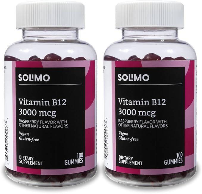 Amazon Basics Vitamin B12 3000 mcg Gummies (2 Packs of 100) and Vitamin C 250 mg Gummy (150 Gummies)