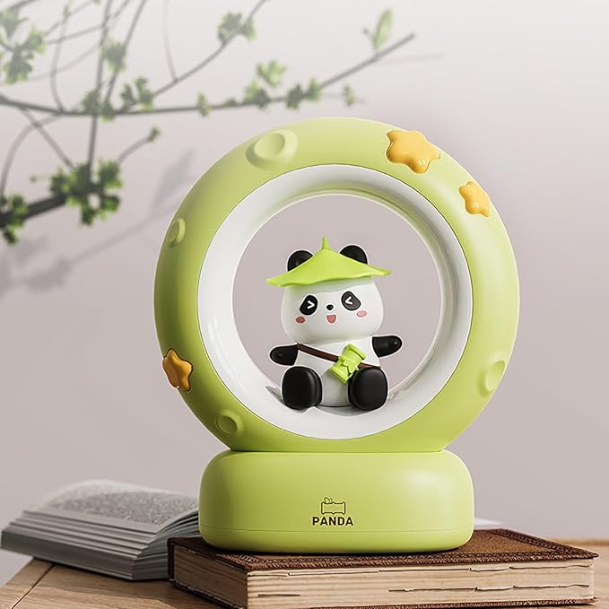 Cloud and Bunny Rechargeable Night Light, Safe Soft Silicone Material, 3 Brightness Levels, Tap Control, Warm Light, Toddler Sleeping Lamp, Bedroom Night Lamp, Gift for Baby and Kid (Moon and Panda)