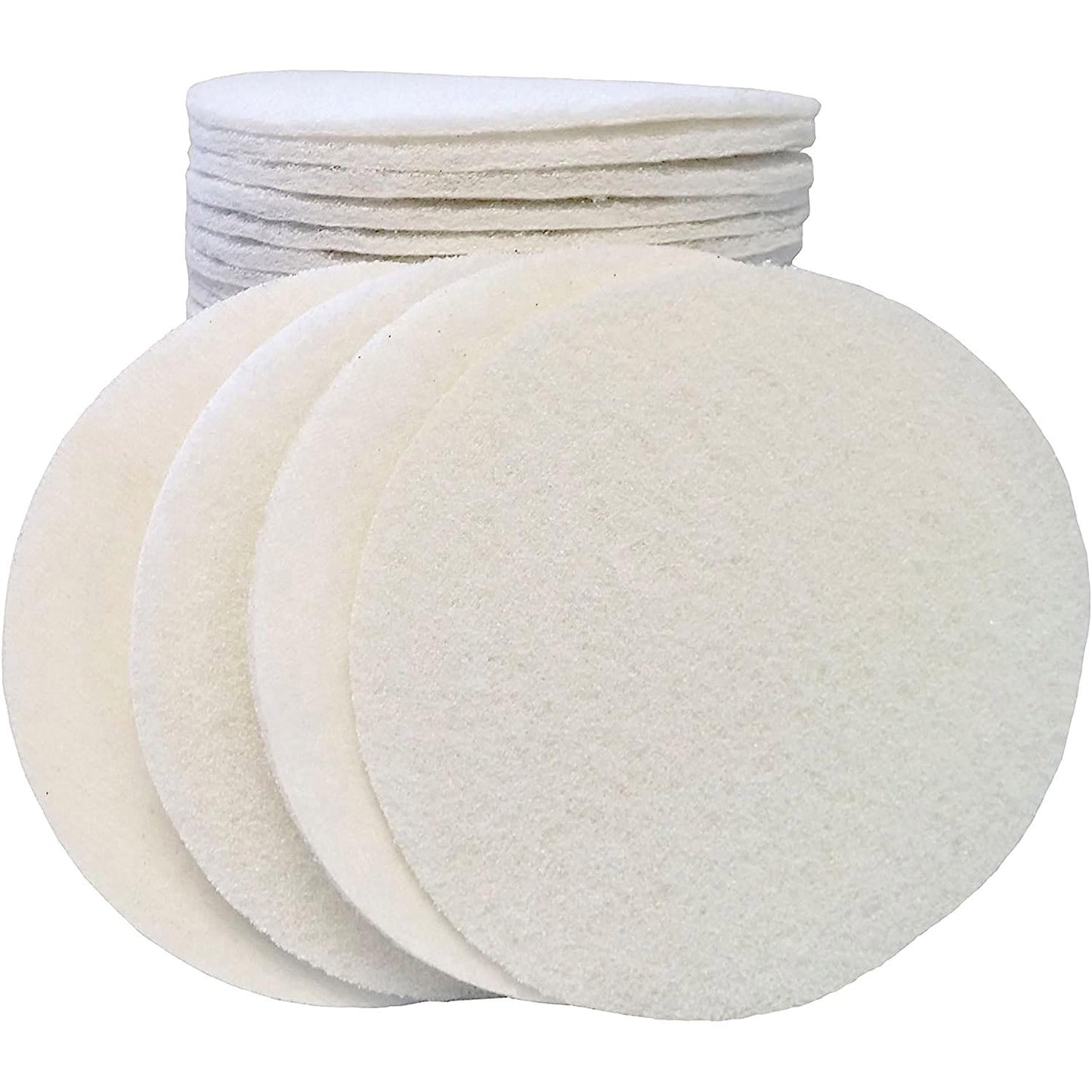 White Buffing and Polishing Pad with Hook and Loop Back | Apply Hard Wax Oils and Stain (20, 3 inch)