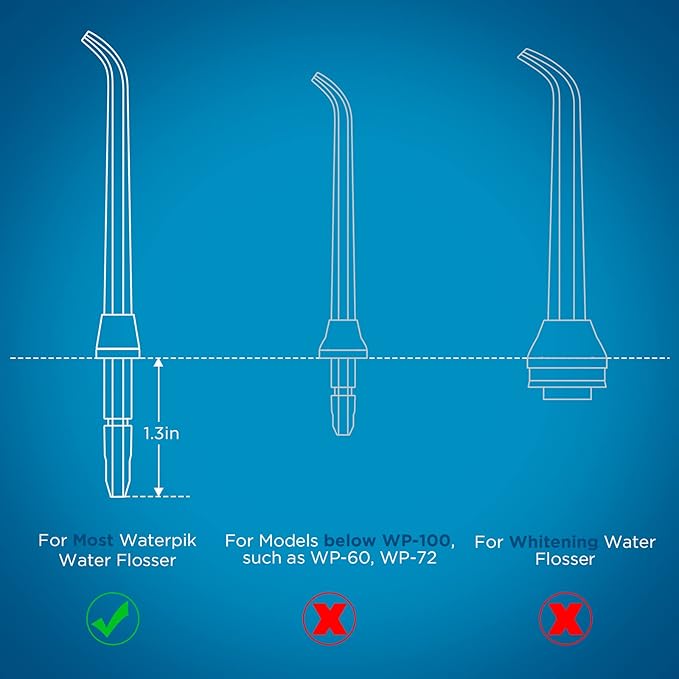 Replacement Heads for Waterpik, Replacement Picks for Water Pik Water Flosser (6 Classic Jet Tips)