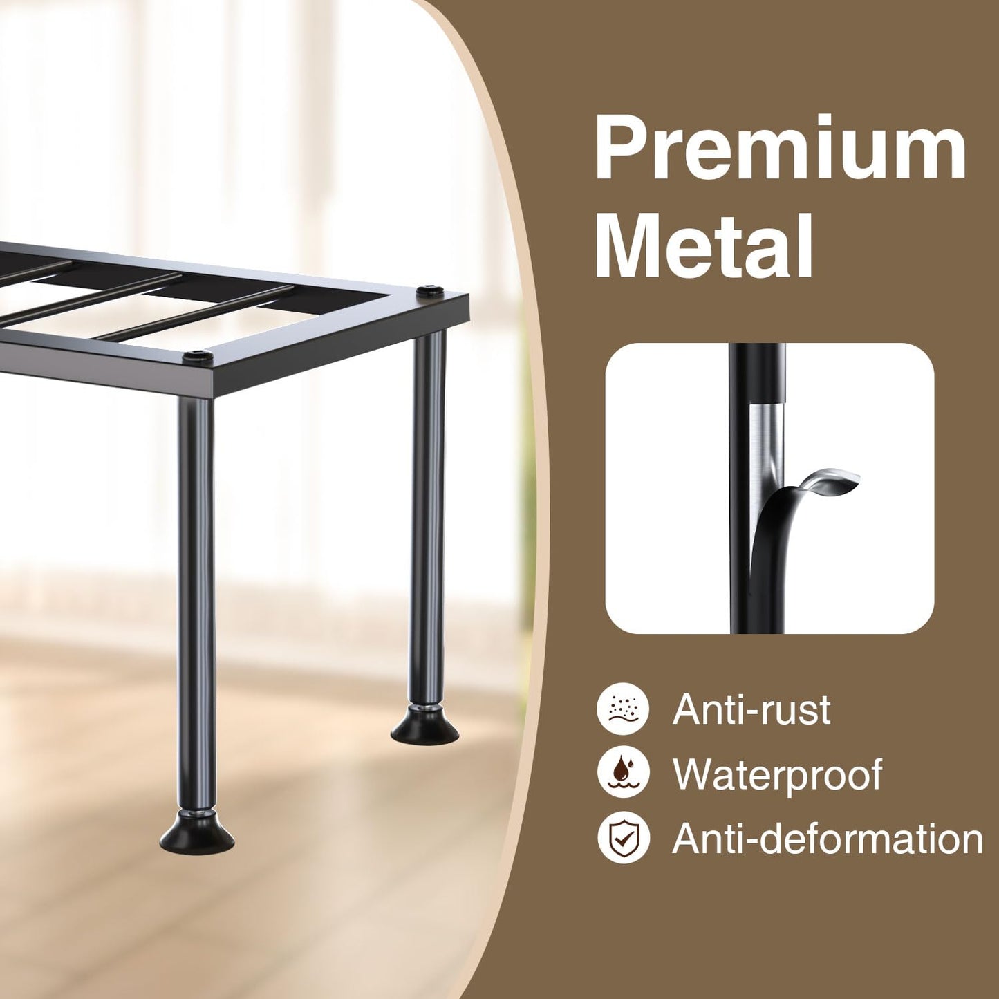 Josmimic 1 Tier Plant Stand: Ladder Plant Holder - Metal Flower Pot Stand - Heavy Duty Flower Rack for Living Room Patio Garden Corner Balcony and Courtyard.