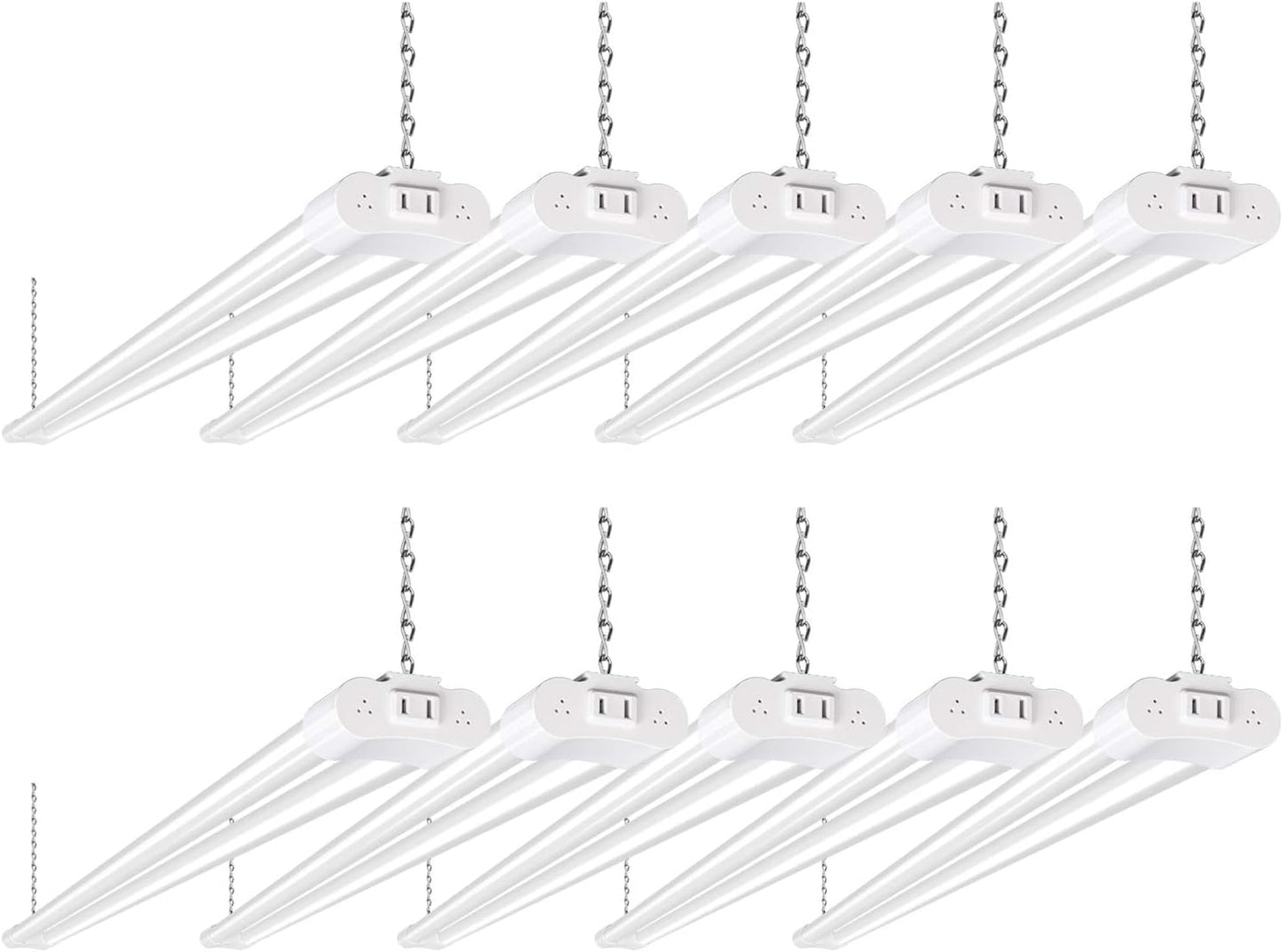 hykolity 4FT Linkable LED Shop Light, 6500lm, 60W Utility Fixture, 5000K Daylight, White, Model HB-Q10-50