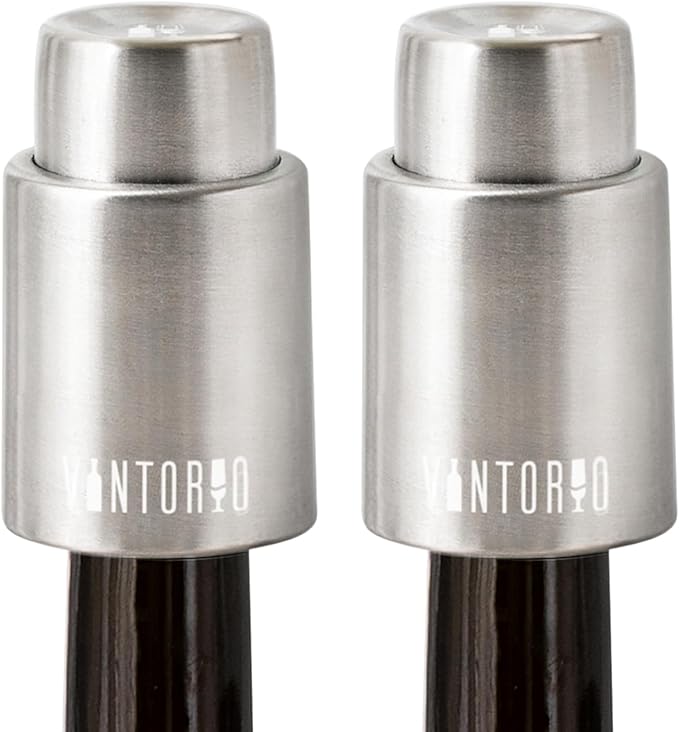[2 PACK] Vintorio Wine Bottle Stoppers, Vacuum Wine Stoppers, Reusable Wine Preserver, Wine Corks Keep Fresh