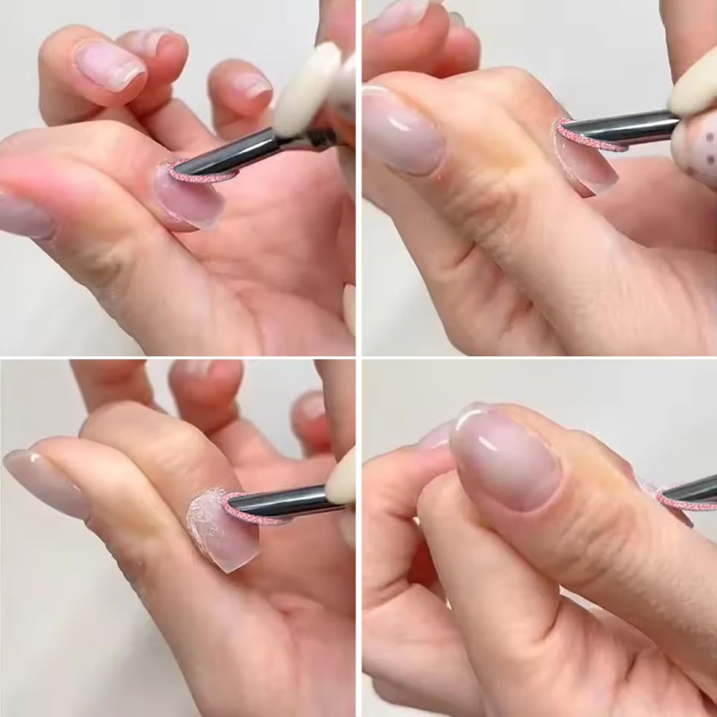SILPECWEE Pre-treatment Nail Cuticle Pusher, Dual Ended Nail Pusher with Storage Bags, 100pcs Self Adhesive Sandpaper - 100/180