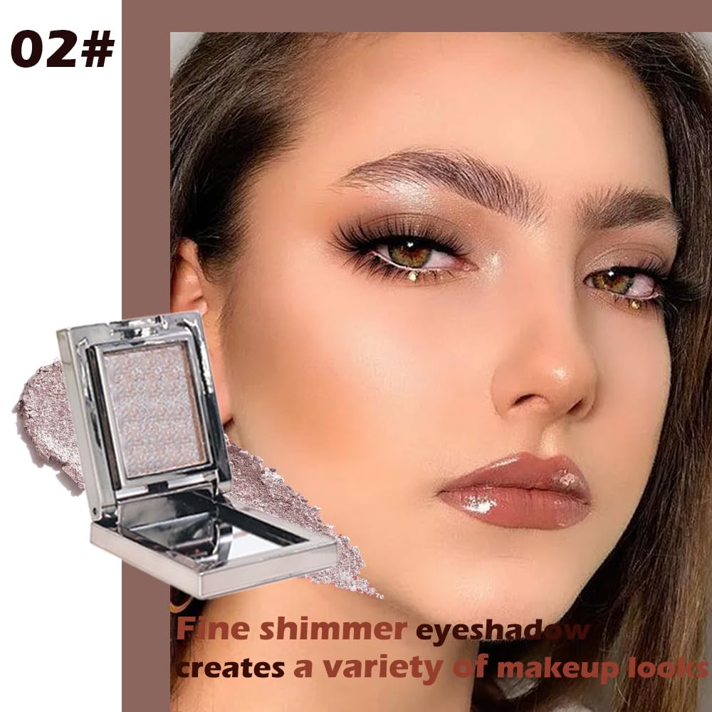 Taupe Mauve Shimmer Single Eye Shadow Palette Makeup with Mirror,High Pigment Blendable Neutral Powder Monochrome Eyeshadow for