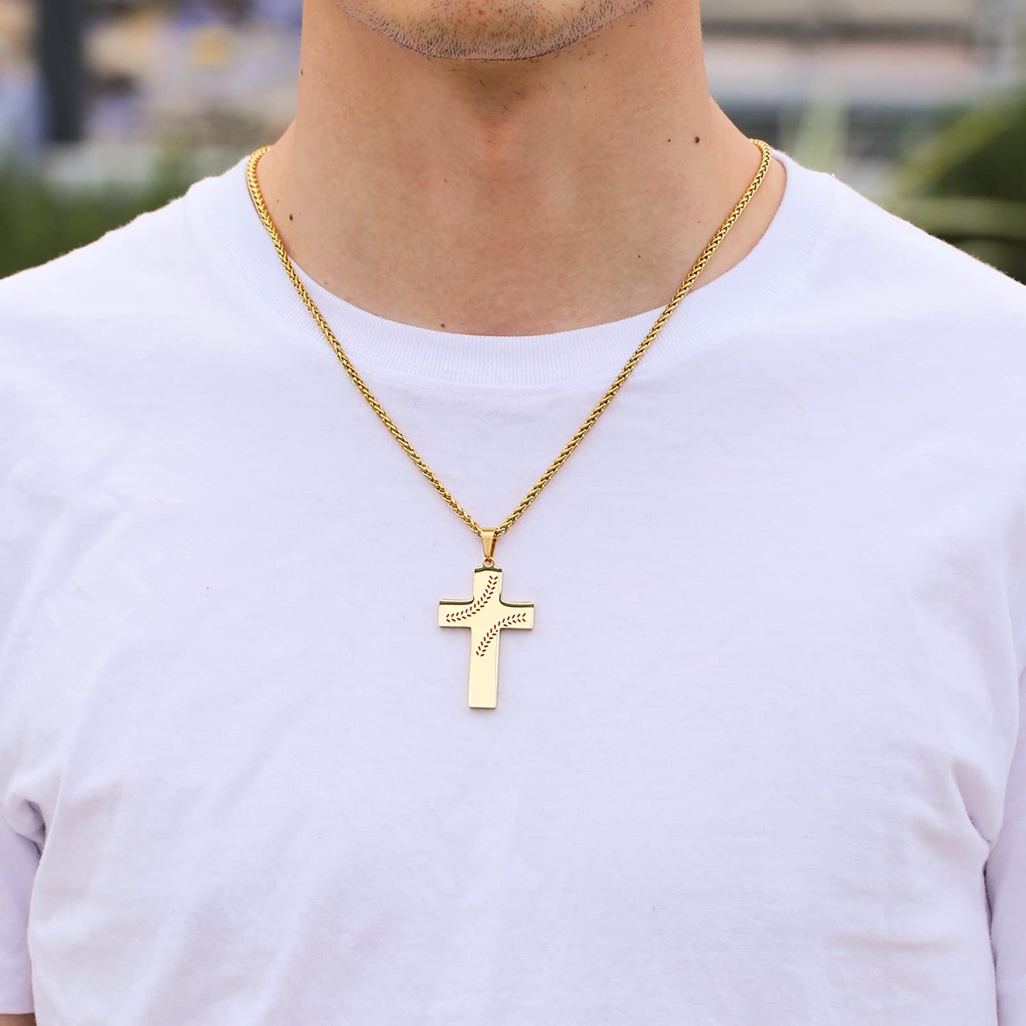 Zocomi Baseball Cross Necklace for Boys Men Stainless Steel Pendant Chain Bible Verse Religious Christian Jewelry First Communio