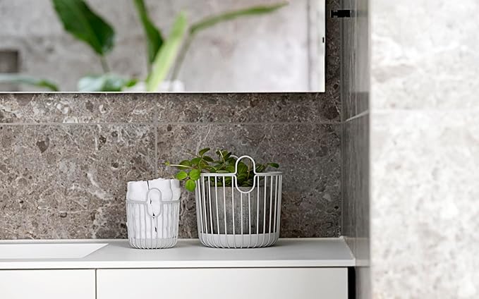 Zone Denmark Versatile Metal Basket - Stylish and Practical Kitchen Accessory for Organization and Storage Soft Gray, 4.1" x 5.3" inches