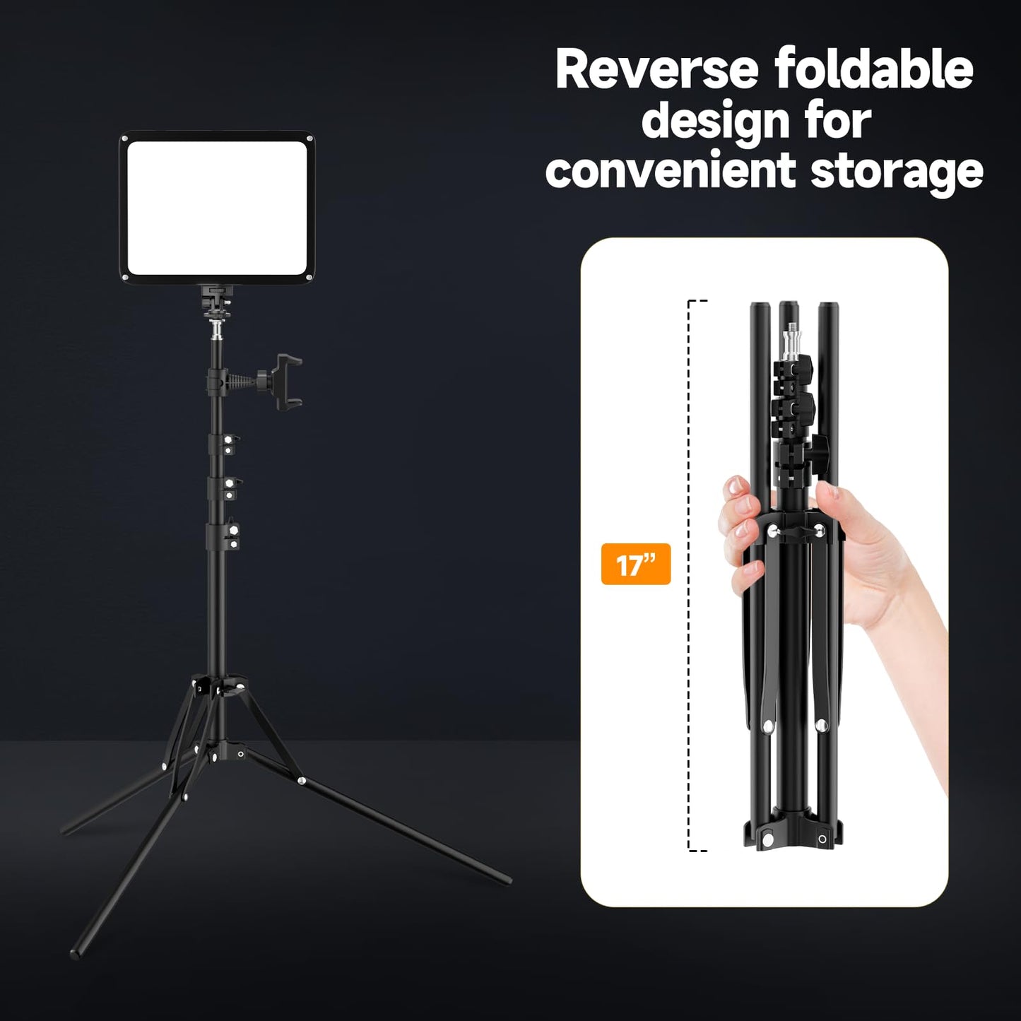 2-Pack LED Video Light Kit with Phone Holder & Barndoor, 2800-7000K Dimmable Studio Lighting for Video Recording, Live Streaming, YouTube, Vlogging, Photography, Makeup, Content Creation, Podcast