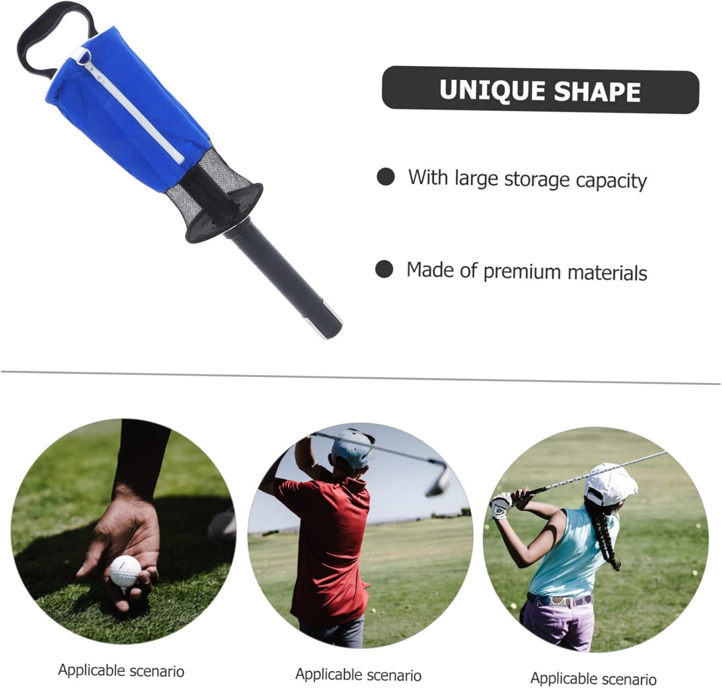 Totority Golf Ball Picker Shag Tube Detachable Collector Easy Pick-up Bucket Golfs Tool