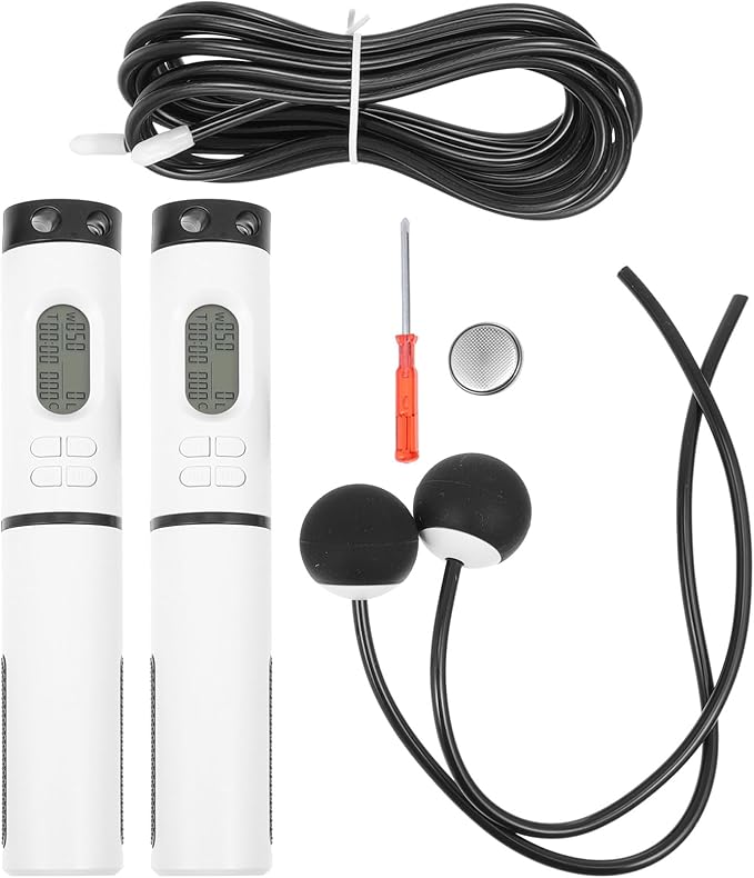Healeved Cordless Weighted Jump Rope with Digital Counter, Adjustable Smart Skipping Rope for Indoor Fitness Workout, 1 Ha...