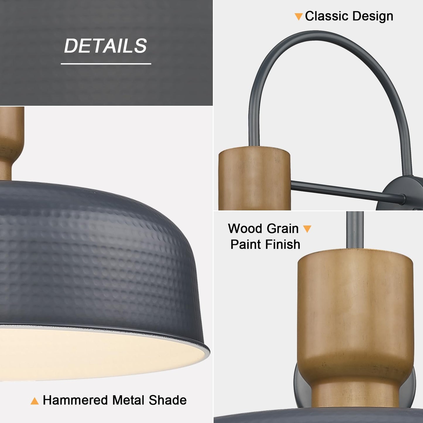 Darkaway Large Barn Light Fixtures 18Inch Dome Wall Lamps Sconces With Hammered Metal Shade  Blue Wall Lighting For Outdoor Indoor Patio Porch Hallway Garage Lights