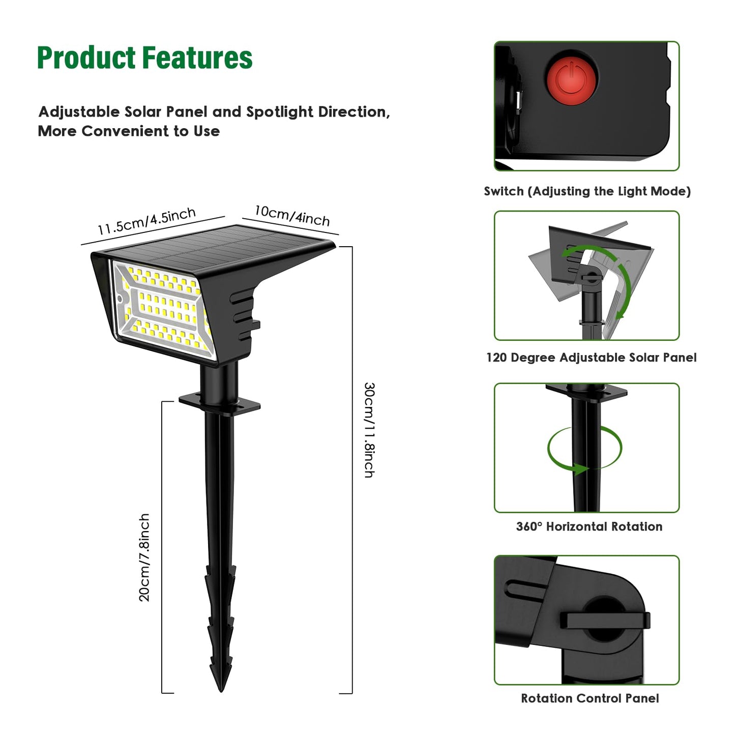 Lamkeep Solar Spot Lights Outdoor With 60 Led & Auto On/Off  6 Pack Solar Lights Outdoor Waterproof Ip68 With 3 Lighting Modes  2-In-1 Solars Landscape Light For Outside  Garden  Yard(Warm White)