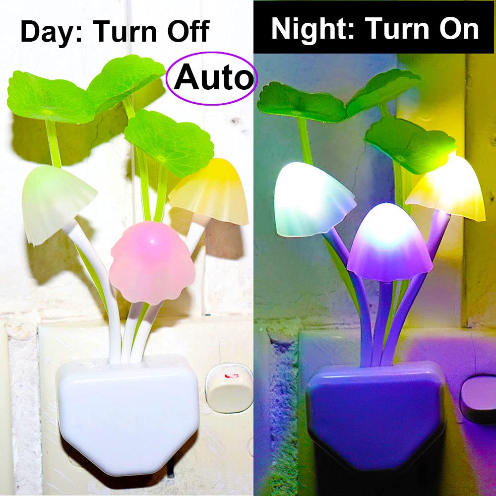 AUSAYE LED Night Light, Lotus Leaf Style, Silicone Plastic, 6 Pack, Model NL-7394