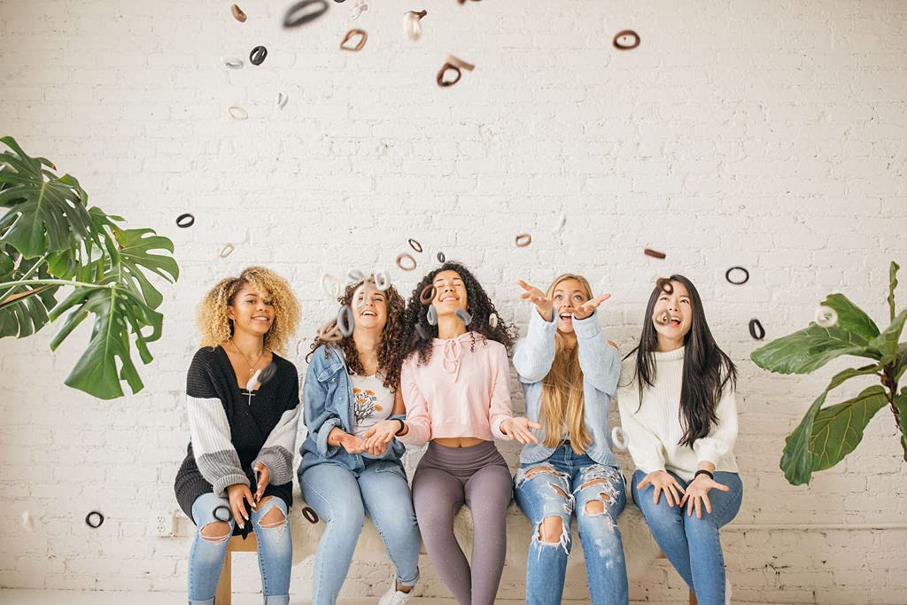 Burlybands Large Hair Ties for Thick, Heavy or Curly Hair - Non-Slip, Non-Damage, Seamless Women's Ponytail Scrunchies - Lt Brow
