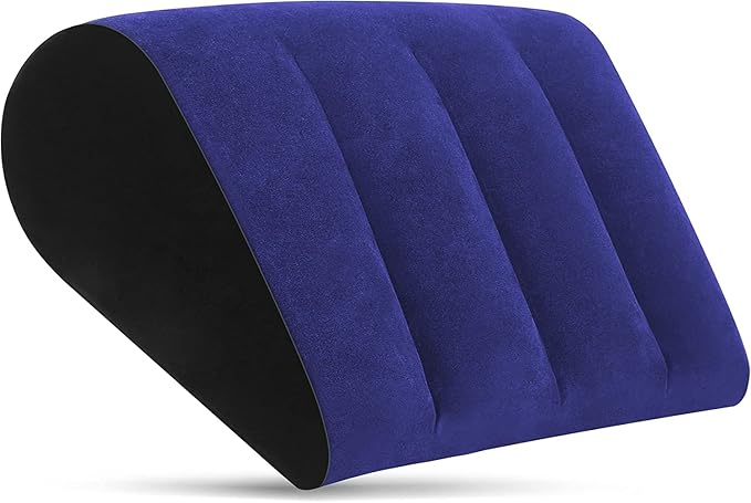 Inflatable Wedge Pillow - Leg Pillow for Sleeping, Leg Elevation Pillow, Improves Circulation and Reduces Swelling, Suitable for Travel, Sleep, Pregnancy, Surgery and Injuries Recovery, Blue