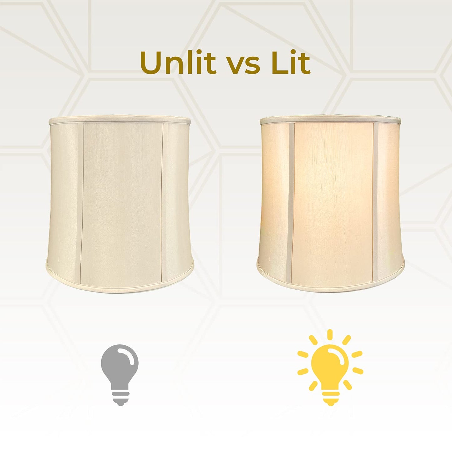Royal Designs, Inc. Drum Lamp Shade, Faux Silk, 9 x 10 x 10, Beige, Model BS-719-10BG-2, 2-Pack