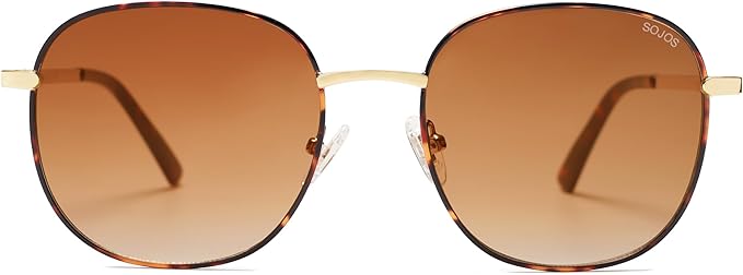 SOJOS Classic Trendy Square Sunglasses for Women Men Cute Big Frame Gold Shades SJ1137