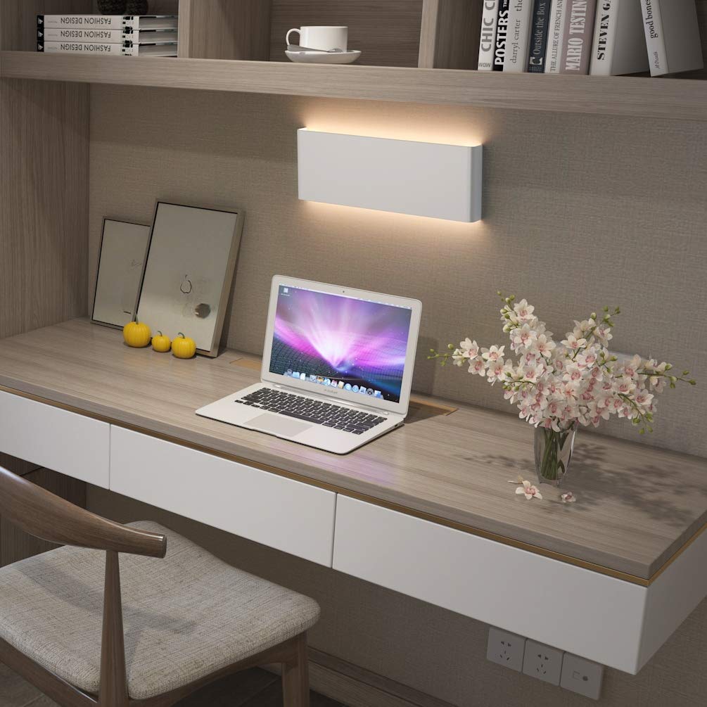 Aipsun Modern Vanity Light - 15.75in Matte White Up and Down LED for Bathroom, Warm Light 3000K, Aluminum Material