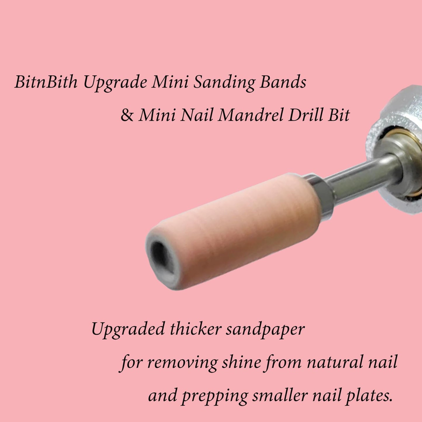 BITNBITH 100pcs Small Nail Sanding Bands for Nail Drill,3.1mm Mini Nail Sanding Mandrel Bits 120 Grit Medium Nail File Bits for