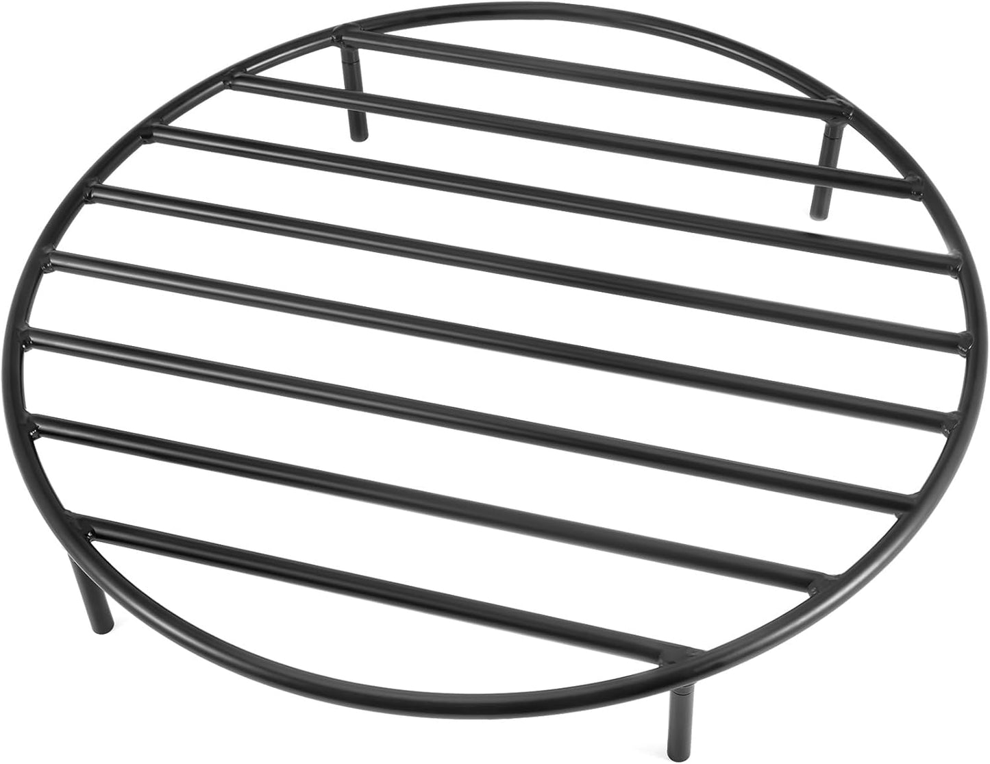 only fire Round Fire Pit Grate with 4 Legs for Outdoor Campfire Grill Cooking, 22 Inch