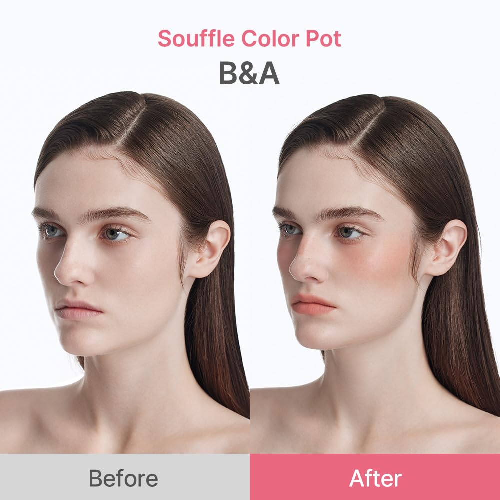 dasique Souffle Color Pot #12 Apple Tarte - Makeup Blush, Buildable Silky-Smooth Texture, Build-In Mini Brush, Multi-Use For Che