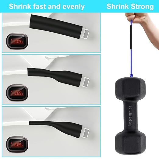 900Pcs Wire Heat Shrink Tubing Kit, Industrial Heat-Shrink Tubing for Wires, 2:1 Marine Grade Heat Shrink Wrap, Premium Large Electrical Waterproof Heat Shrink Tape (Black 12 Sizes) DHOOZ