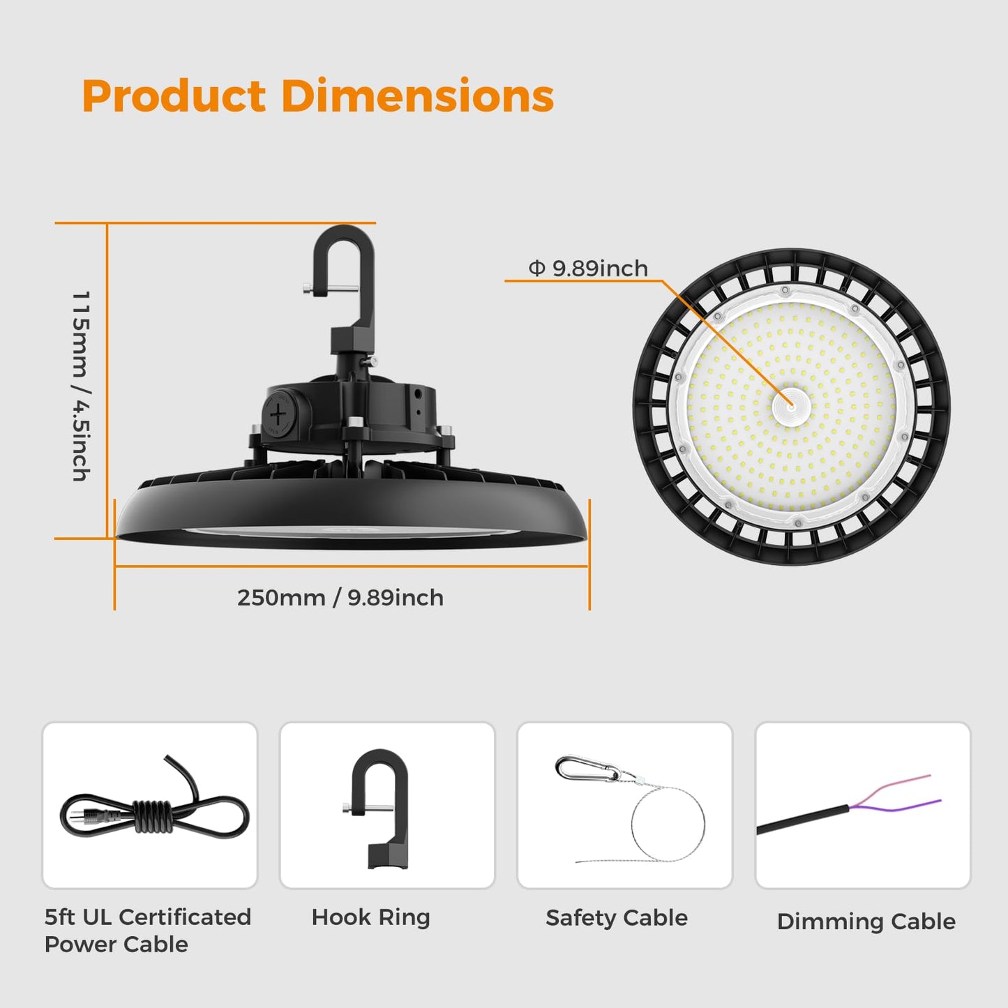 Aikvsxer Led High Bay Lights 180W Ufo Shop Lights 32400Lm 6000K Commercial Bay Lighting Fixtureip65 5Ft Cable Plug & Play For Warehouse Factory Garage Workshop Barn 1 Pack