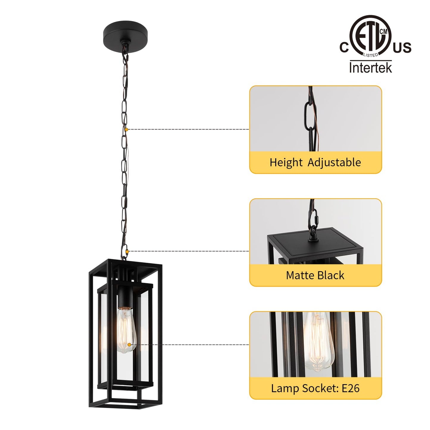 Mirrea 14 Outdoor Pendant Lights For Front Porch Hanging Lamps For House Outside Lighting Fixture For Patio Exterior Chandelier For Entryway Ceiling Lanterns For Gazebo
