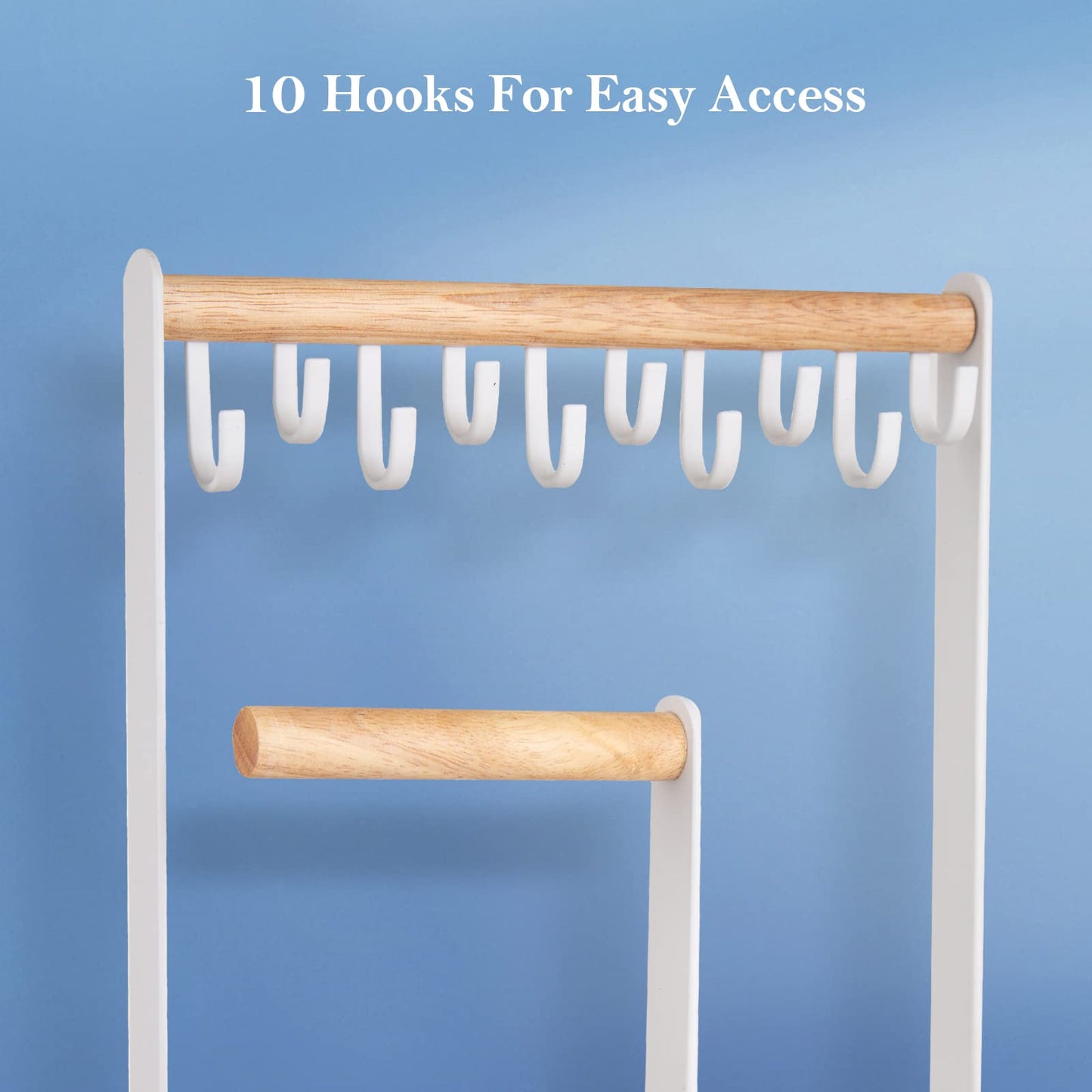 ProCase Jewelry Organizer Stand Necklace Holder, 4-Tier Tower Rack with Earring Tray, 10 Hooks Necklaces Hanging Small Jewelry D