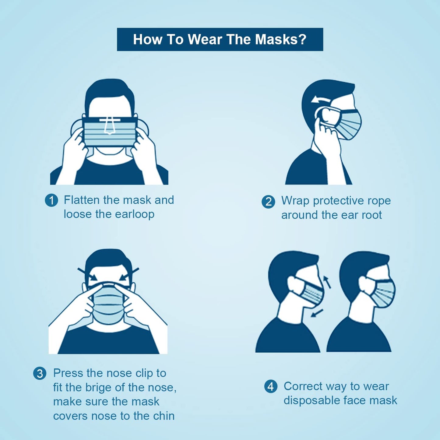 Hotodeal Disposable Face Masks, Lightweight Breathable Facial Masks for Adult, Men, Women, Indoor, Outdoor Use 50 Pcs (Black)