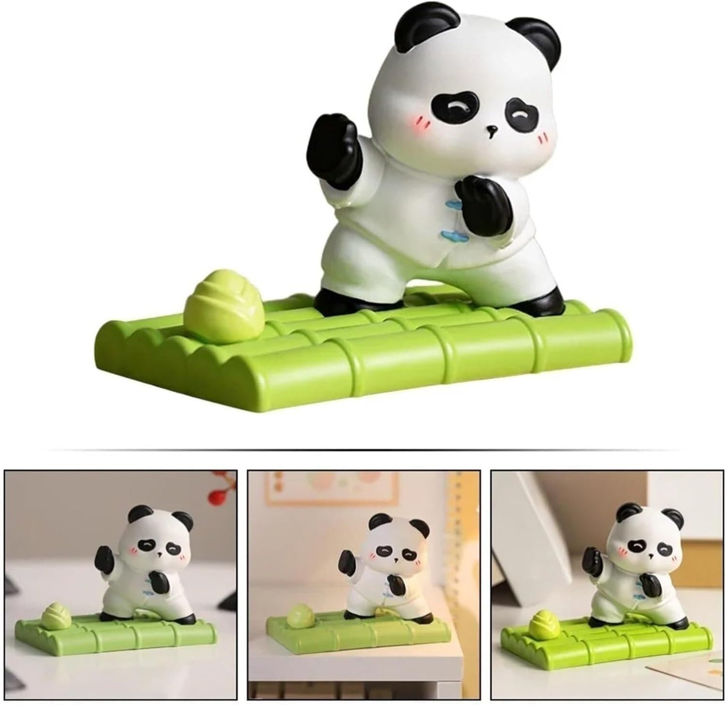 Panda Bear Phone Holder, Cute Resin Animal Phone Stand for Desk, Decorative Cartoon Cellphone Holder with Stable Base, Compact Mobile Stand for Home Office Table