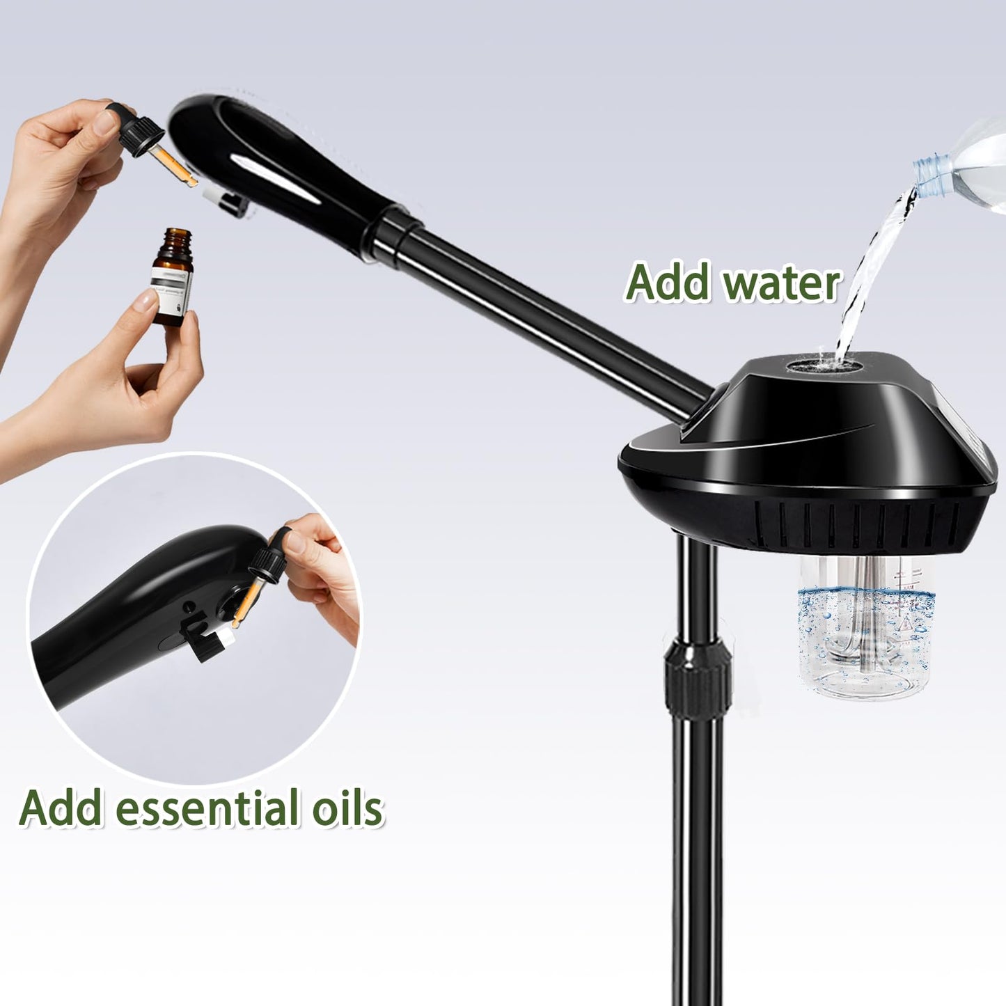 LKT COBTAC Professional Face Steamer on Wheels,Ozone Face Steamer for Deep Facial Cleansing