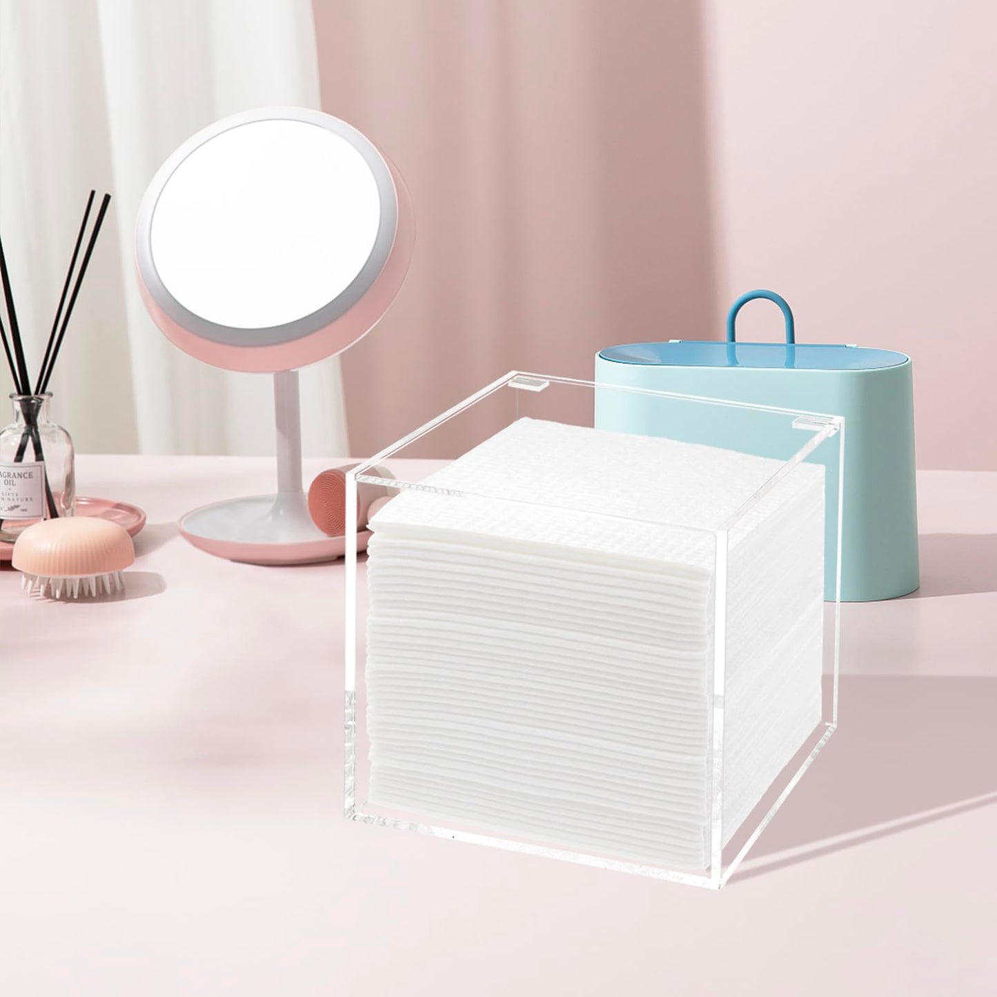 DELIPPLY Face Towelettes Disposable Holder, Disposable Face Towel Container Acrylic, Facial Towels Storage Box, Clear