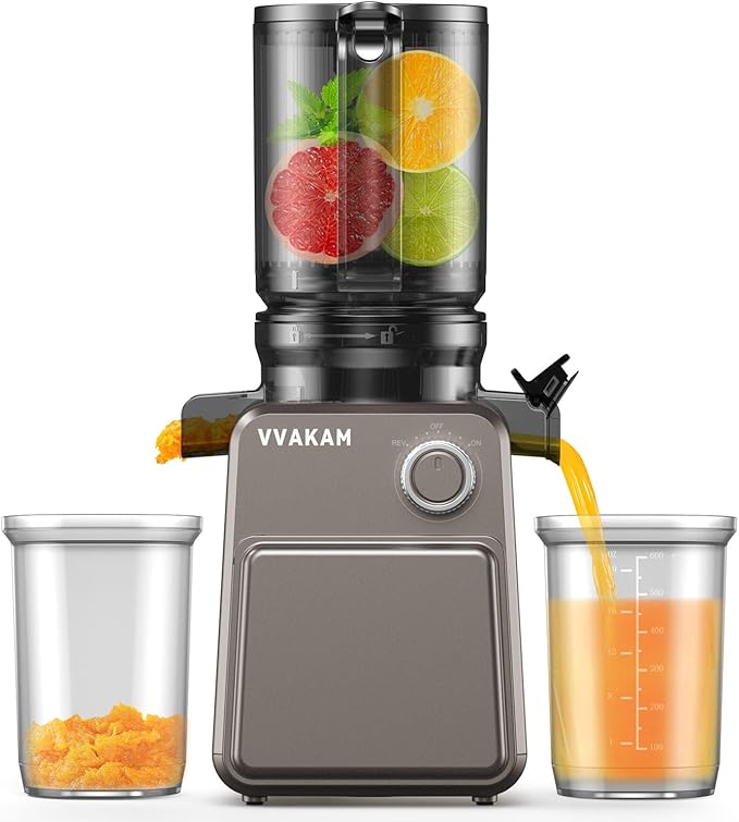 Juicer Machines, Cold Press Juicer with 4.4'' Large Feed Chute Fit Whole Vegetables & Fruits, Masticating Juicer Machines, Easy to Clean, High Juice Yield - 250W