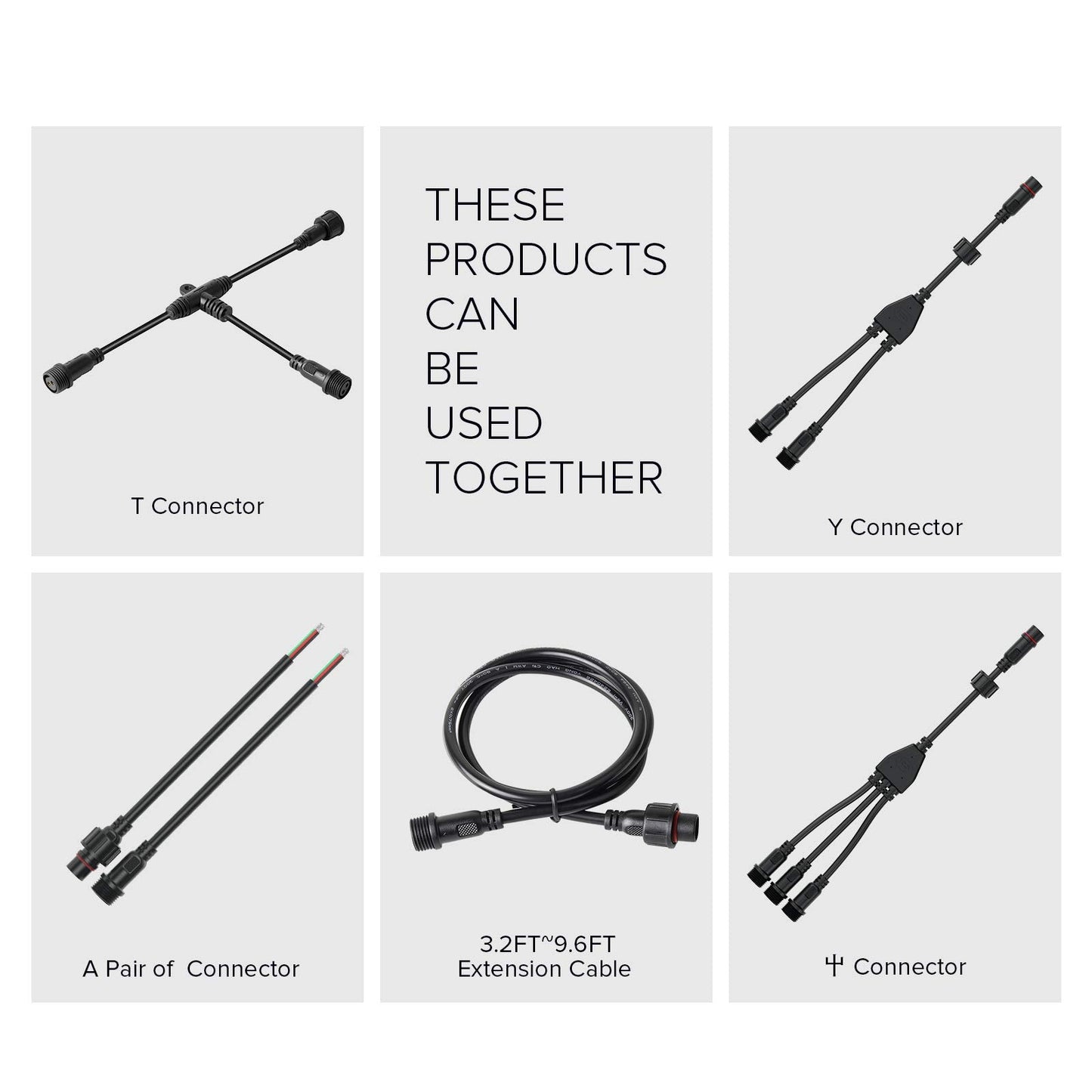 Btf-Lighting 9.84Ft 3 Pin 0.75Mm/18Awg Ip67 Extension Cable Wire With Male And Female Connectors For Ws2811 Ws2812B Sk6812 Etc Led Strip 15Mm Metal Nut Big Size Home Lighting Connector