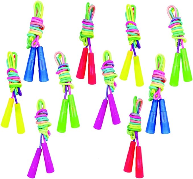10 pcs Rainbow Jump Rope Set Durable Nylon Skipping Ropes,Safty Vibrant Jumping Ropes for Girls or Boys Physical Education...