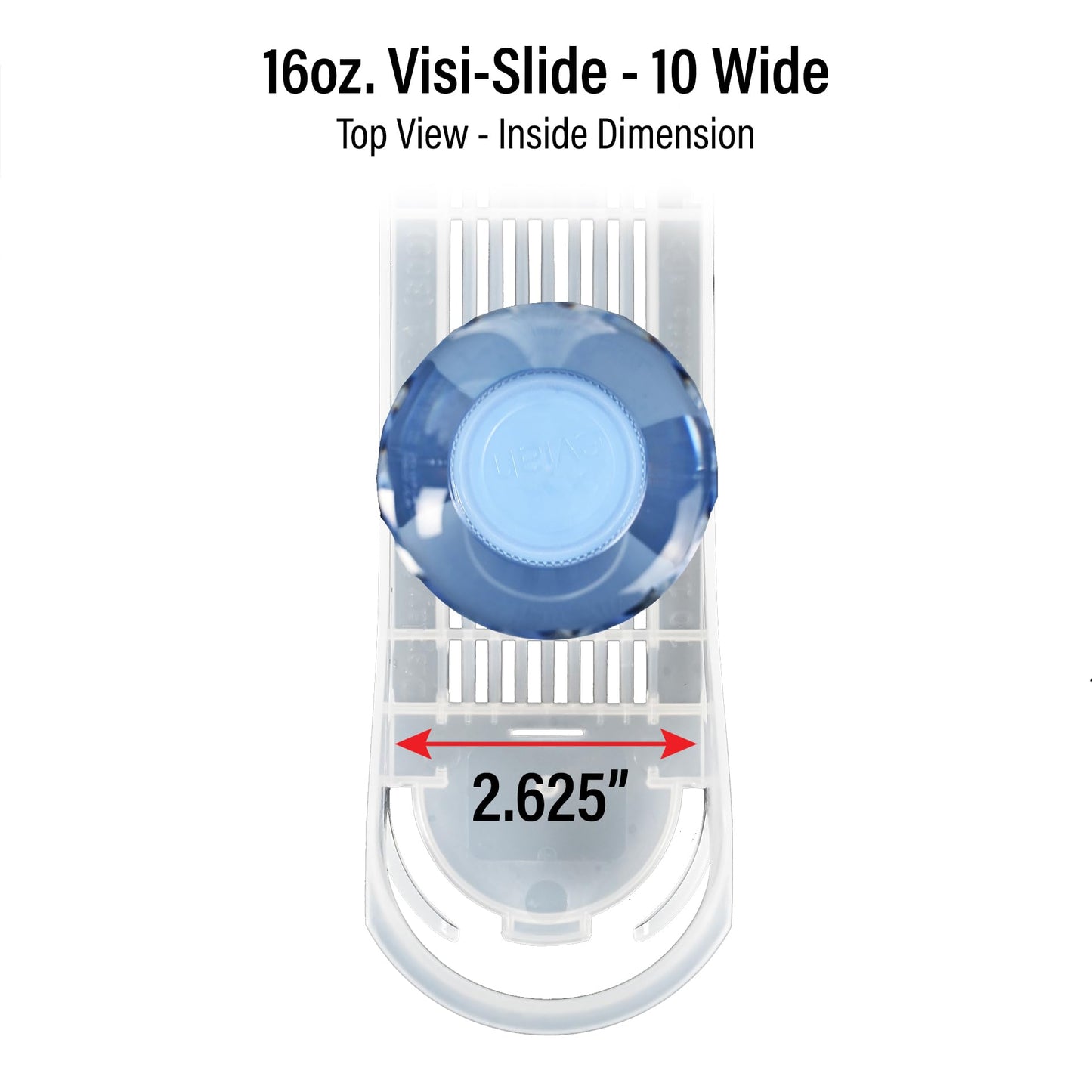 Display Technologies Visi-Slide Gravity Fed Organizer for 12/16oz high ring Beverages on flat and angled shelves in Cold Vaults & Coolers (Pack of 6)